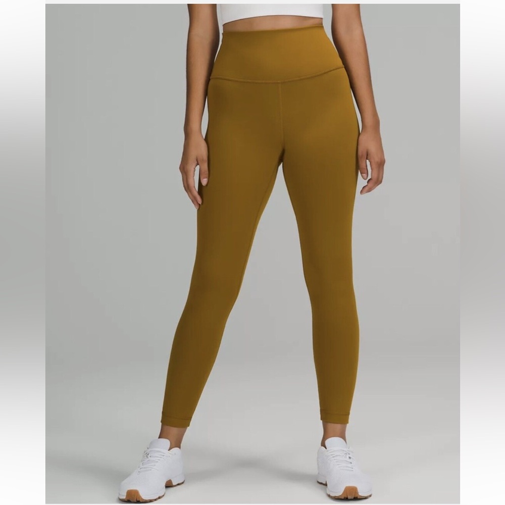 NWOT Lululemon Wunder Train High-Rise Tights, 25” inseam leggings in gold spice